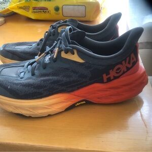 Hoka Charcoal and Coral Athletic Shoes
